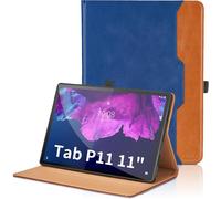 Case for Lenovo Tab P11 Plus (TB-J616) / Lenovo Tab P11 11 Inch 2021 (TB-J606/TB-J607) PU Leather Protective Cover Auto Wake/Sleep Multi-Angle Case with Pocket ¿ Blue