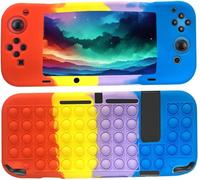 Case for Nintendo Switch,Bubble Soft Silicone Pop Fidget Case (Red/Yellow/Purple/Blue)