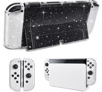 Case for Nintendo Switch OLED 2021 Model,Glitter Protective Cover for Switch OLED Console,Transparent