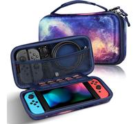 Case For Nintendo Switch/Switch Oled Model-Eva Carrying Case With Zippered Storage Bag,Anti-Shock Protective Shell With 10 Game Card Slots.[B15]
