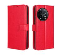 Case For Oneplus 11 5g Card Holder Flip Cover Wallet Magnetic - Rouge