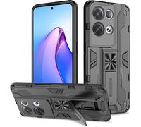 Case For Oppo Reno 8 Pro 5g, Outdoor Shockproof Military Grade Case With Kickstand Anti Scratch Compatible Magnetic Car Mount ¿ Black