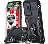 Case For Samsung A54 5g Protection Camera And Ring Stand With Sliding Lens Cover,Hard Pc Case And Tpu Silicone Cover Shockproof Case For Samsung Galaxy A54 5g Black