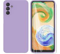 Case For Samsung Galaxy A04s / A13 5g + Tempered Glass Screen Protector Film, Ultra Premium Flexible Tpu Liquid Silicone Case For Samsung Galaxy A04s / A13 5g \ Purple