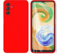 Case For Samsung Galaxy A04s / A13 5g + Tempered Glass Screen Protector Film, Ultra Premium Flexible Tpu Liquid Silicone Case For Samsung Galaxy A04s / A13 5g \ Red