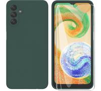 Case For Samsung Galaxy A04s/A13 5g + Tempered Glass Screen Protector, Ultra Premium Tpu Liquid Silicone Flexible Case For Samsung Galaxy A04s/A13 5g ¿ Dark Green
