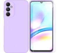 Case For Samsung Galaxy A05s 4g (6.7 Inches) + Tempered Glass Screen Protector, Ultra Premium Tpu Liquid Silicone Flexible Cover For Samsung Galaxy A05s 4g \ Purple