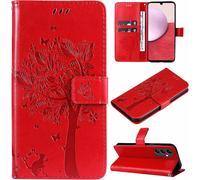 Case For Samsung Galaxy A14 5G/4G, Leather Case Cover With Card Holder Magnetic Flap Stand Flip Case Cover Shockproof Case For Samsung Galaxy A14 5G/4G, Red
