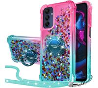 Case For Samsung Galaxy A15, Girl Silicone Glitter Luxury Bling Glitter With Stand, Liquid Gel Protective Case For Samsung A15 ¿ Green
