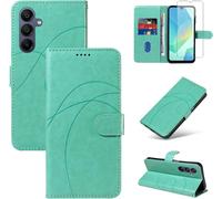 Case For Samsung Galaxy A16 4g/5g With 1 Piece Tempered Glass Screen Protector,Pu Leather Flip Cover,Stand And Wallet Function (Green)