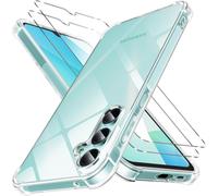 Case For Samsung Galaxy A16 5g/4g With 2 Tempered Glass, Transparent Shockproof Anti-Scratch Protective Case, Thin Soft Tpu Silicone Anti-Yellow Bumper Case Cover For Galaxy A16