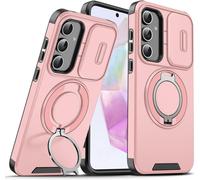 Case For Samsung Galaxy A16 5g [Slide Camera Protection] [360 Rotation Invisible Stand] Non-Slip & Shockproof Case For Samsung A16-Pink