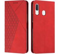 Case For Samsung Galaxy A20e/A10e, Premium Flip Case Cover Protective Flip Case Magnetic Wallet Phone Cover [Card Holder] Shockproof Kickstand Cover (Red)