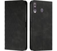 Case For Samsung Galaxy A20s, Premium Flip Case Protective Flip Case With Magnetic Clasp Wallet Phone Cover [Card Holder] Shockproof Kickstand Cover (Black)