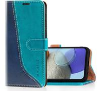 Case For Samsung Galaxy A23/M23/M13 [4g/5g], Leather Flip Case, Wallet Case, Elegant Mint Blue