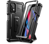 Case For Samsung Galaxy A32 5g With Built-In Screen Protector Military Grade Armor Heavy Duty Front And Back 360 Full Body Shockproof Protective Cover With Stand - Black