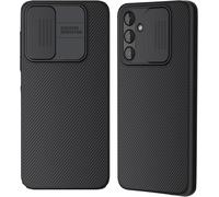 Case For Samsung Galaxy A35 5g, Camera Protection Case With Ultra Thin Slide Lens Cover, Hard Plastic Anti-Scratch Non-Slip Back Cover ¿ Black