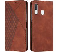 Case For Samsung Galaxy A40, Premium Flip Case Cover Protective Flip Wallet Magnetic Phone Cover [Card Holder] Shockproof Kickstand Cover (Brown)