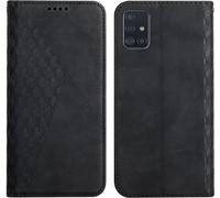 Case For Samsung Galaxy A51, Premium Flip Case Protective Flip Case With Magnetic Clasp Wallet Phone Cover [Card Holder] Shockproof Kickstand Cover (Black)