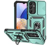 Case For Samsung Galaxy A55 5g With Camera Cover And Kickstand,Sliding Camera Cover + 360 Degree Ring Stand Shockproof Case-Green