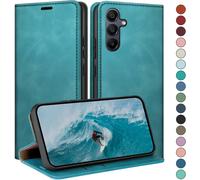 Case For Samsung Galaxy A55 With Rfid Blocking Premium Leather Flip Case, Card Slots, Flip Case, Cover Cases For Samsung A55 Sea Green