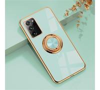 Case For Samsung Galaxy Note 10 Pro Ultra Thin Tpu Silicone Case With 360° Magnetic Car Stand-Light Cyan