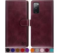 Case For Samsung Galaxy S20 Fe [Rfid Blocking] [Magnetic Protection] Card Slots Protection Case Premium Pu Leather Wallet Case For Samsung S20 Fe Wine Red