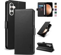 Case For Samsung Galaxy S23 Fe \ [Rfid Blocking] Luxury Pu Protective Case [Magnetic] [Card Slot] [Stand] Wallet Flip Case, [Black]