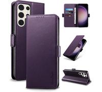 Case For Samsung Galaxy S23 Ultra \ [Rfid Blocking Design] Luxury Pu Protective Case [Magnetic] [Card Slot] [Stand] Wallet Flip Case, [Purple]