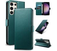 Case For Samsung Galaxy S23 Ultra - [Rfid Blocking ] Luxury Pu Protective Case [Magnetic] [Card Slot] [Stand] Wallet Flip Case, [Green]