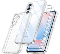 Case For Samsung Galaxy S24 Fe 5g With 2 Pieces Tempered Glass, [Camera Protection] [Military Protection] Shockproof Anti-Scratch Hybrid Case Cover For Samsung S24 Fe 5g, Transparent
