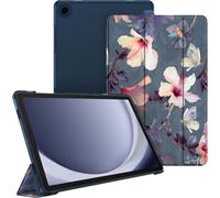 Case for Samsung Galaxy Tab A9 Plus (Tab A9+) 11 Inch 2023 (SM-X210/X216/X218), Transparent Frosted Case Cover Slim and Lightweight, Hibiscus Flower
