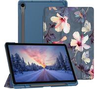 Case for Samsung Galaxy Tab S10 FE 10.9 Inch 2025/Tab S9 FE 10.9""/S9 11 2023 - [Pen Storage] Translucent Frosted Hard Back Cover, Slim Lightweight Case, Hibiscus Flower