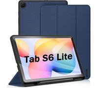 Case for Samsung Galaxy Tab S6 Lite 10.4 Inch 2024/2022/2020, Soft TPU Protective Case with S Pen Stand for S6 Lite 10.4 Inch, Multi-Angle Front Stand Cover, Blue