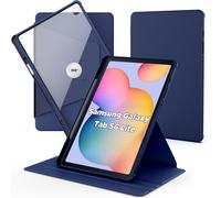 Case For Samsung Galaxy Tab S6 Lite 10.4 Inch 2024/2022/2020 With Pen Holder, 360 Degree Rotation Protective Case With Clear Back And Tpu Bumper Trim, Navy Blue