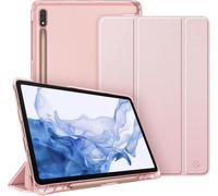 Case For Samsung Galaxy Tab S8 11 Inch 2022 / Galaxy Tab S7 2020 ¿ Transparent Frosted Case Cover Slim And Lightweight Cover Sleep/Wake Auto Function Pen Storage Function, Rose Gold