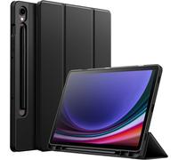 Case for Samsung Galaxy Tab S9 11 Inch with S Pen Holder, Tablet Case Protective Soft TPU Trifold Stand, Support Charging S Pen (Graphite Black)