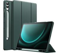 Case for Samsung Galaxy Tab S9 FE+/S9 FE Plus 12.4 Inch with S Pen Holder, Tablet Case Cover Soft TPU Trifold Stand, Support Charging S Pen (Midnight Green)