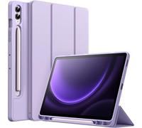 Case for Samsung Galaxy Tab S9 FE+/S9 FE Plus 12.4 Inch with S Pen Holder, Tablet Case Cover Soft TPU Trifold Stand, Support Charging S Pen (Light Purple)
