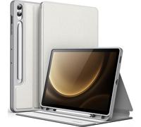 Case for Samsung Galaxy Tab S9 FE+/S9 FE Plus 12.4 Inches with S Pen Holder, Slim Folio Stand Protective Tablet Case, Multi-Angle Viewing (Silver)