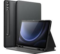 Case for Samsung Galaxy Tab S9 FE+/S9 FE Plus 12.4 Inches with S Pen Holder, Slim Folio Stand Protective Tablet Case, Multi-Angle Display (Black)
