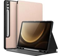 Case for Samsung Galaxy Tab S9 FE+/S9 FE Plus 12.4 Inches with S Pen Holder, Slim Folio Stand Protective Tablet Case, Multi-Angle Viewing (Rose Gold)