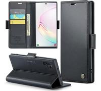 Case For Samsung Note 10 Plus Wallet Case Cover Pu Leather Wallet With Magnetic And Rfid Protection Anti-Theft Protection Folio Cover Samsung Note 10 Plus Case, Black