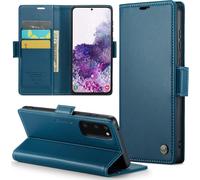 Case For Samsung S20 Wallet Pu Leather Wallet Cover With Magnetic And Rfid Protection Anti-Theft Folio Case Cover Galaxy S20 Case, Blue