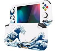 Case for Switch Lite Cover Joycon,Protective Accessory for Nintendo Switch Lite with Joystick Cap & Tempered Glass Screen Protector & ZealProtect Buttons-Kanagawa Big Wave