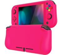 Case for Switch Lite Cover Joycon,Protective Accessory for Nintendo Switch Lite with Joystick Cap & Tempered Glass Screen Protector & ZealProtect Buttons-Glossy Pink