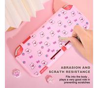 Case for Switch Lite,Cute Element Protective Soft Case Grip Cover Shockproof Anti Scratch Shell with 2 Thumb Grip Caps,Pink + Purple