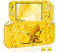 Case for Switch Lite,Pretty Lightning Alien Print Hard PC Protective Case for Switch Lite with 2 Thumb Grip Tips for Switch Lite,White + Yellow