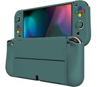 Case for Switch OLED,Protective Case for Nintendo Switch OLED with Joystick Cap Cover Joycon and ZealProtect Buttons Hunter Green
