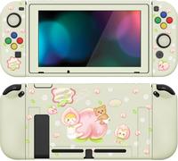 Case for Switch Protection,Joycon Cover with Cap for Nintendo Switch and Screen Protector & ZealProtect Buttons-Summer Peaches